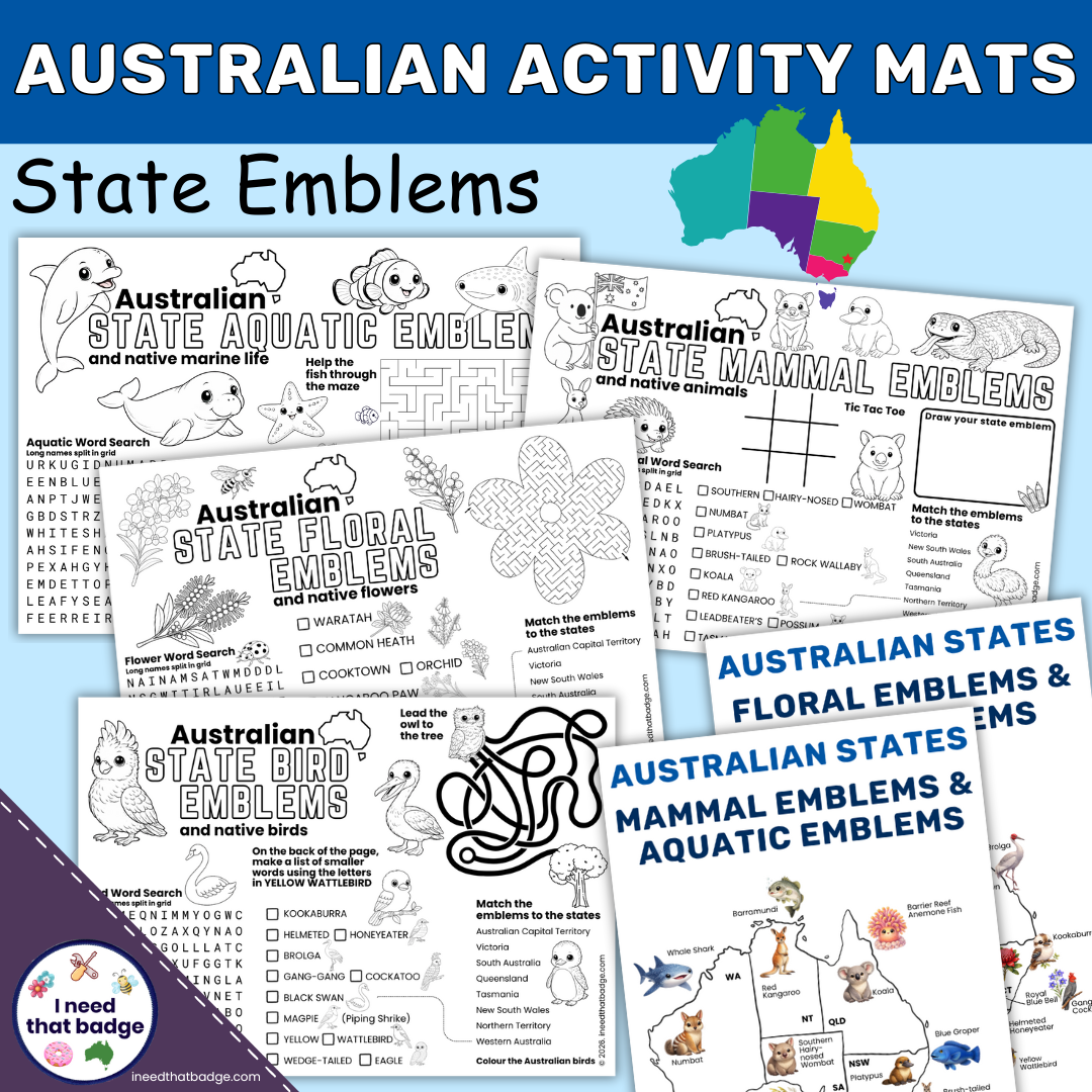 Aussie State Emblem Activity Mats Cover INTB