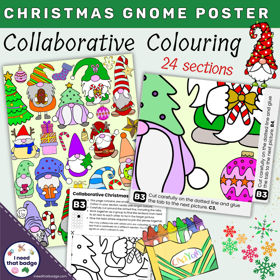 Christmas Gnome Collaborative Colouring INTB