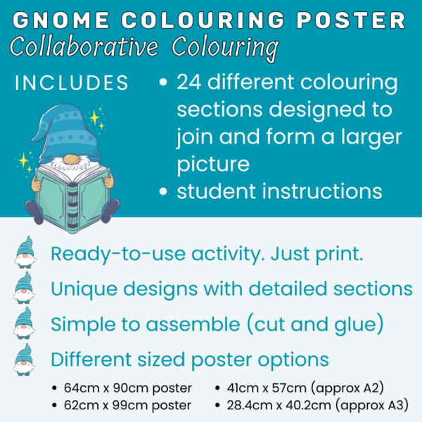 Gnome Collaborative Colouring Poster - Image 3