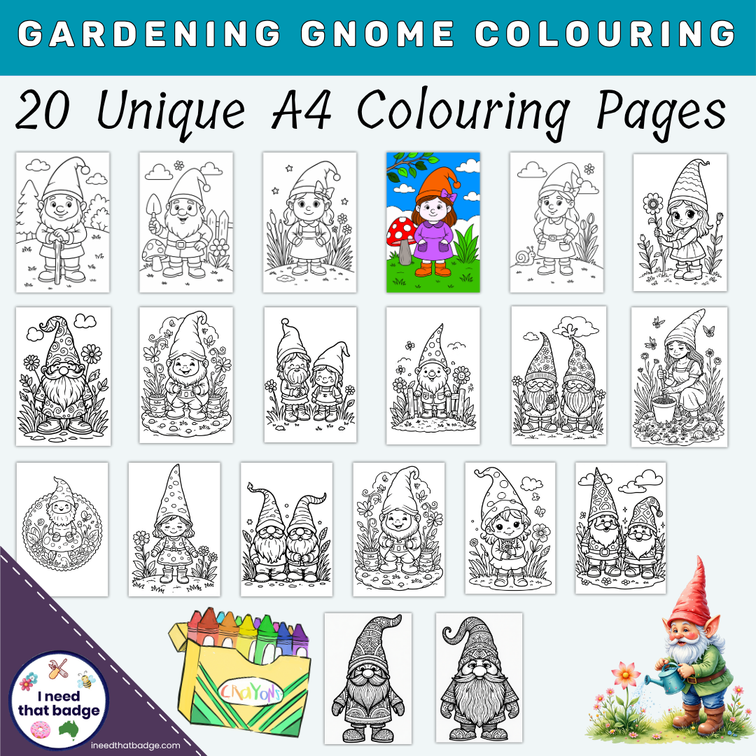 Gnome Colouring Pages