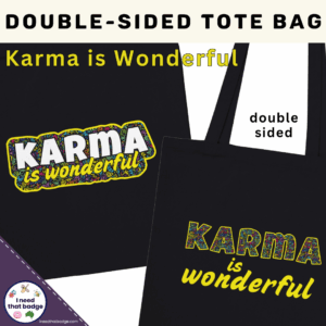 Double-sided back with karma message