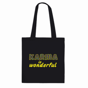 Back of bag with text