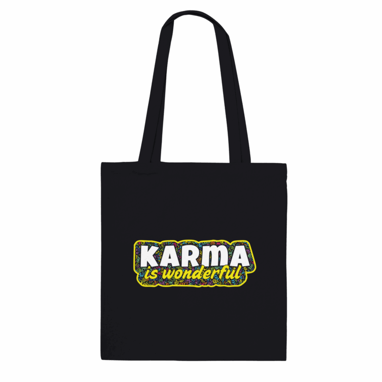 Front of bag with text