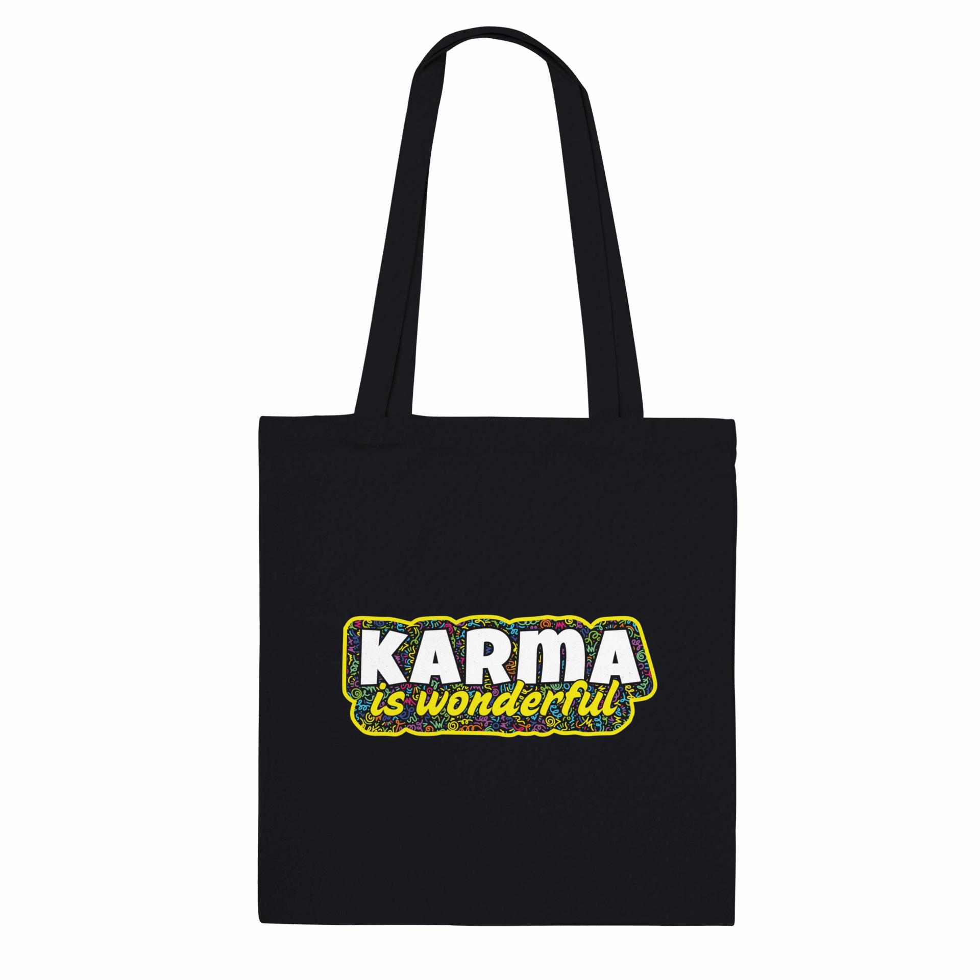 Front of bag with text